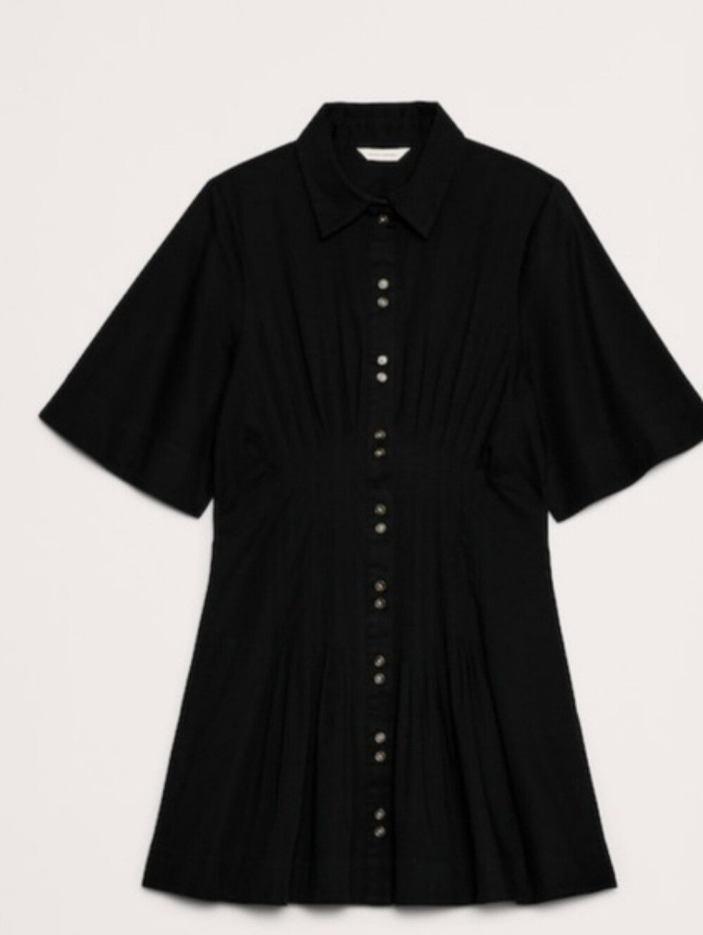 Banana Republic Black Cotton Poplin Pintuck Shurtdress XL